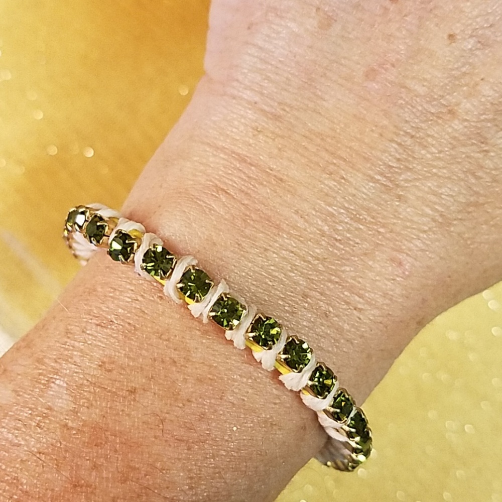Leather Rhinestone Bracelet - Picture 3 of 3